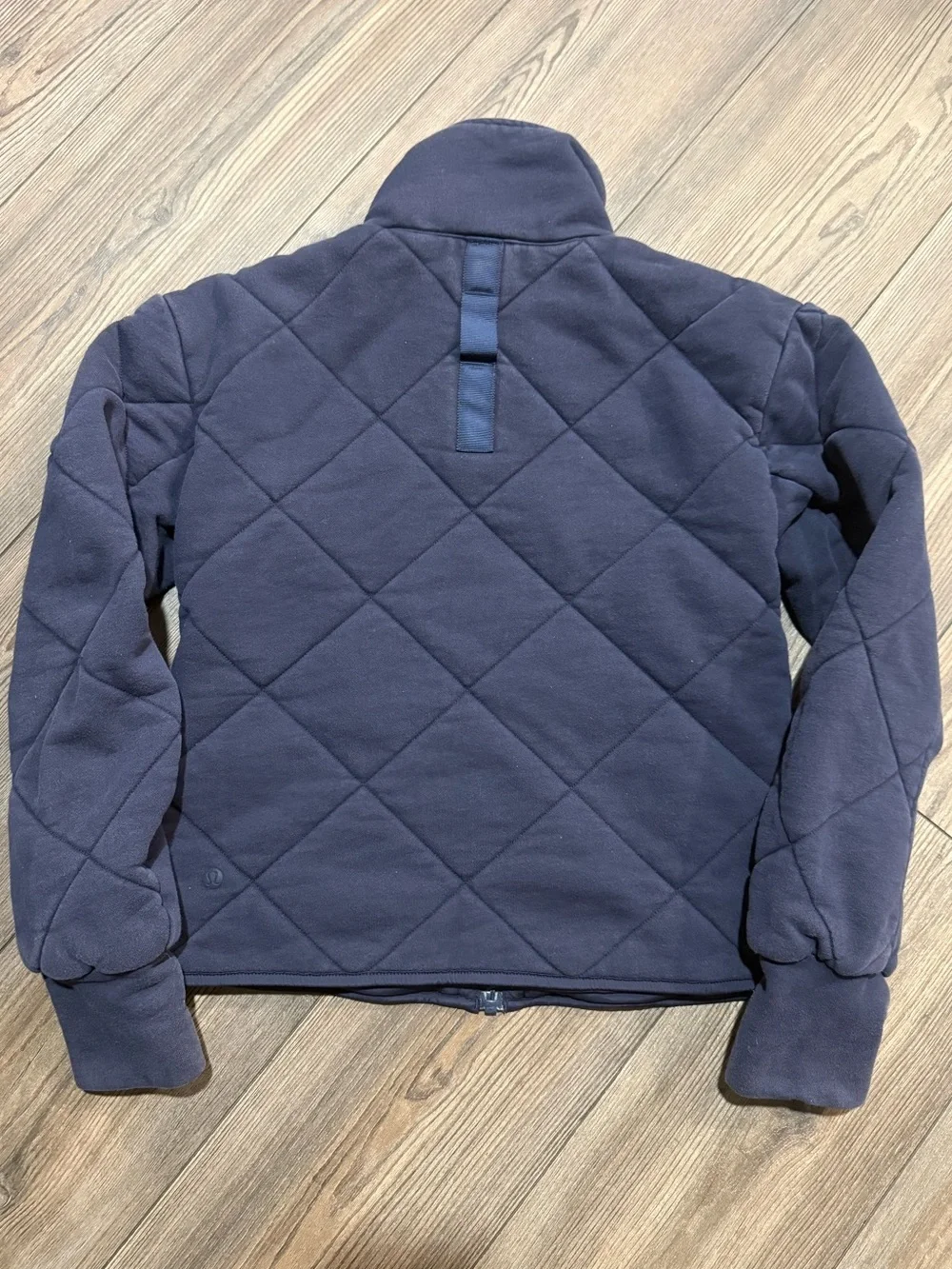 Lululemon Reversible Quilted Insulated Jacket Navy Blue Zip Up Coat Size 4 Rare